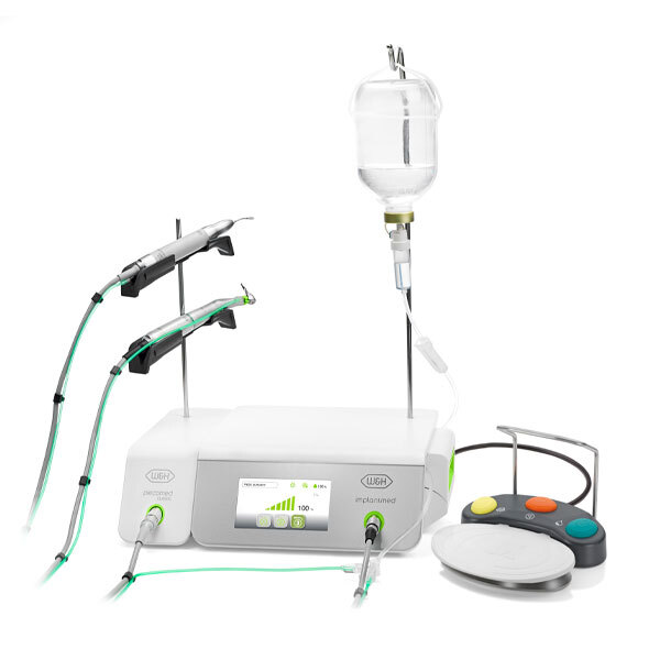 Implantmed plus si-1023 s-n2 + ca qco desmontável 20:1 ws-75 lg c/luz desmontável + piezomed classic cirurgia e implantes w&h