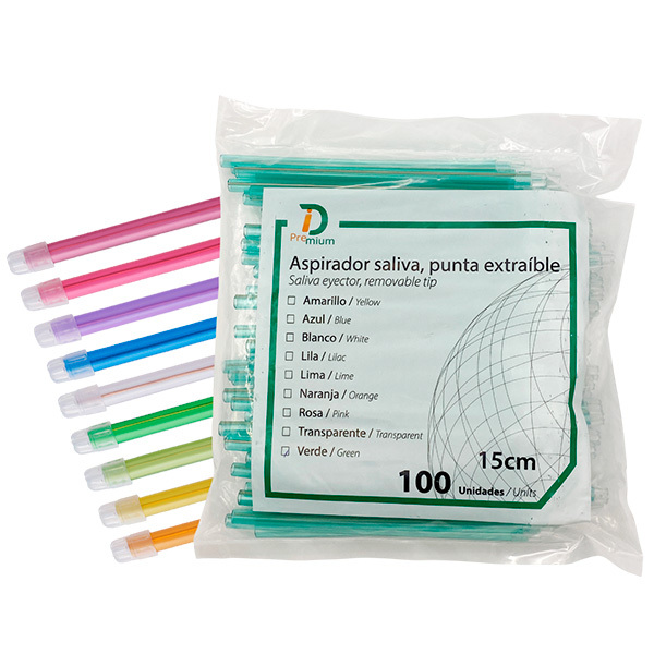 Eyector aspirador saliva 15 cm 100 uds desechables id premium