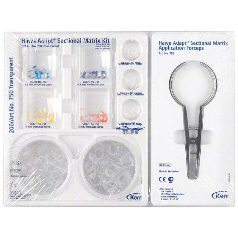 Matrices adapt sectional transparente surtido 200 uds cuñas y matrices kerr