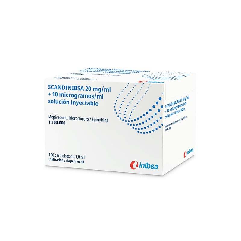 Anestesia scandinibsa 2% forte 1:100000 caja de 100 carpules anestesias y agujas inibsa