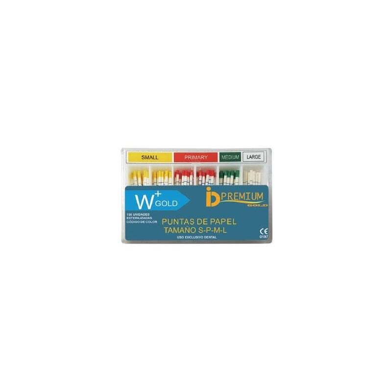 Puntas de papel w+ gold 100 unidades endodoncia id premium