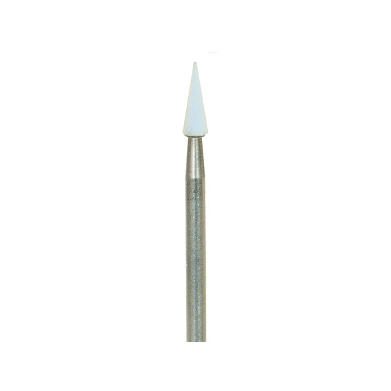 Meta BesQual 106-101 White Mounted Stone (Cone, 12 Pcs) - Aluminum Oxide For Dental Lab