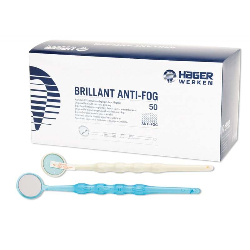 Espejo dental desechable antivaho 19 mm 50 unidades instrumental hager & werken
