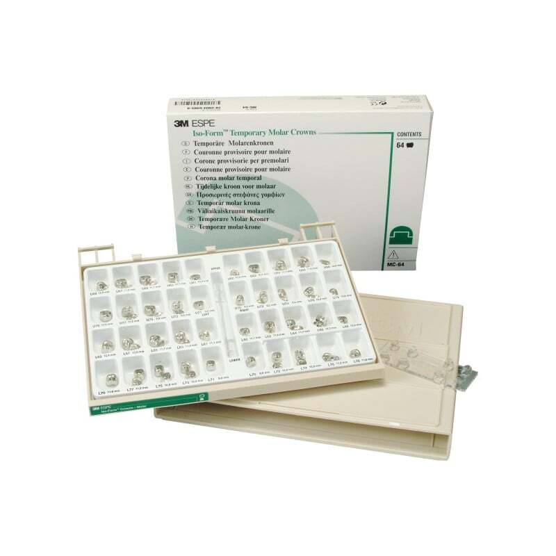Kit coronas preformadas iso-form molares mc-64 prótesis 3m