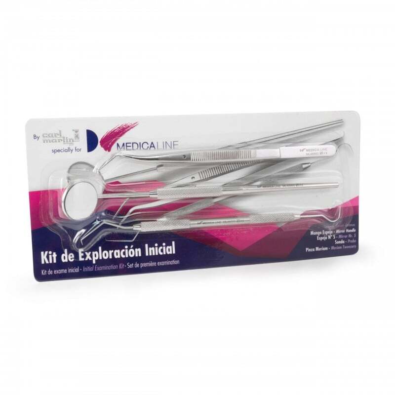 Kit diagnostico (pinza+espejo+explorador) instrumental medicaline