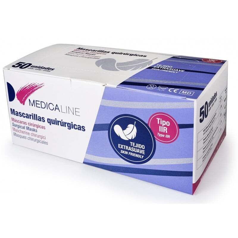 Mascarilla rectangular quirurgica iir 50 uds desechables medicaline