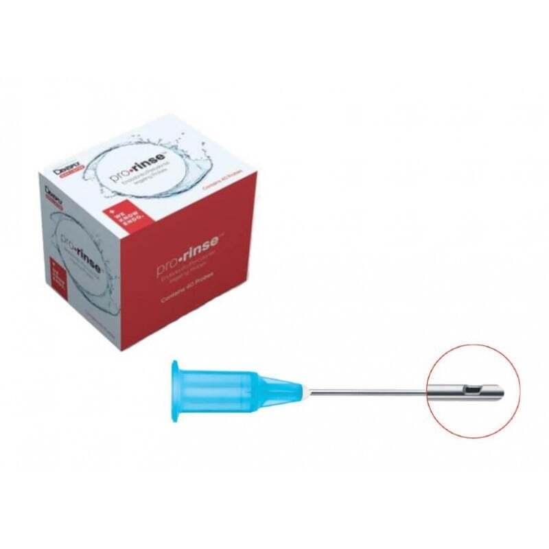 Prorinse agujas irrigación 25g 100 uds endodoncia dentsply maillefer