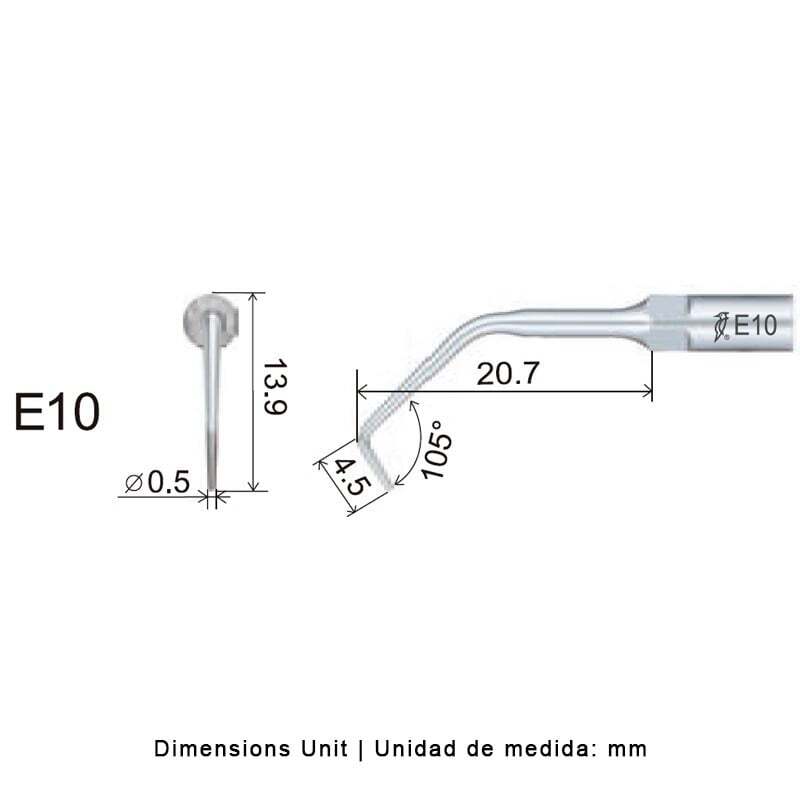 Punta endo e10 para ems prevención y profilaxis woodpecker
