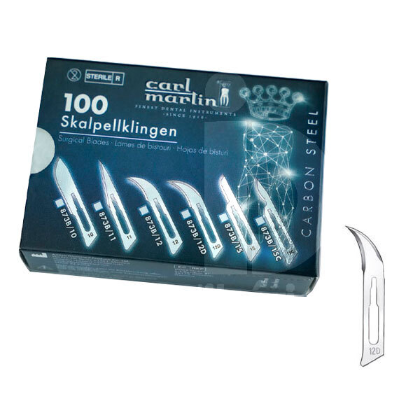 Lame de bistouri sterile nº12d instruments carl martin