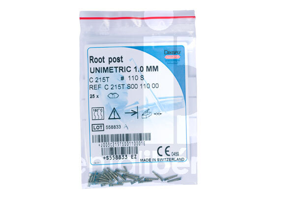Unimetric titane 25 u. tenons et reconstitution coronaire dentsply maillefer