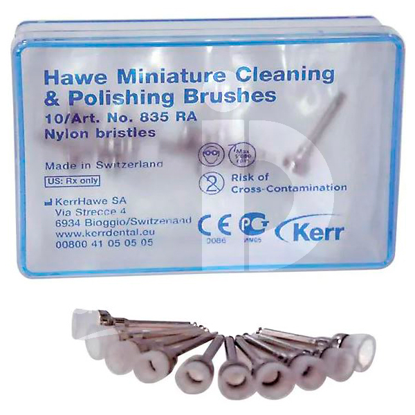 Brossettes mini profilaxie nylon prévention et prophylaxie kerr