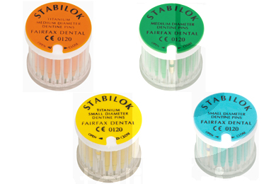 Pins 20u. + 1 drill diametre 0,6 mm tenons et reconstitution coronaire stabilok