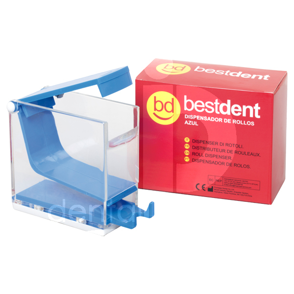 Distributeur de rouleaux en coton bleu usage unique bestdent