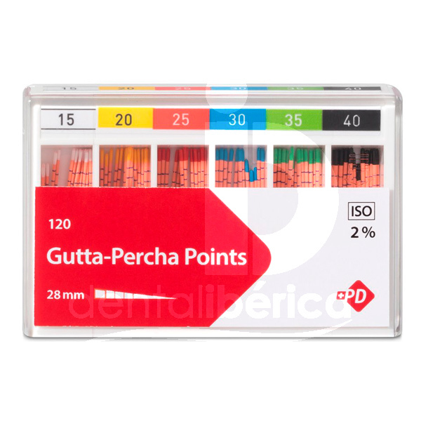 Guttapercha points 2% endodontie p.d.