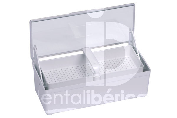 Bac de desinfection en plastique blanc hygiène et stérilisation larident