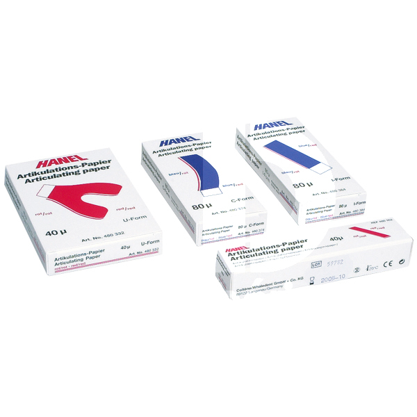 Papier a articuler en fer a cheval rouge 80 microns prothèses hanel