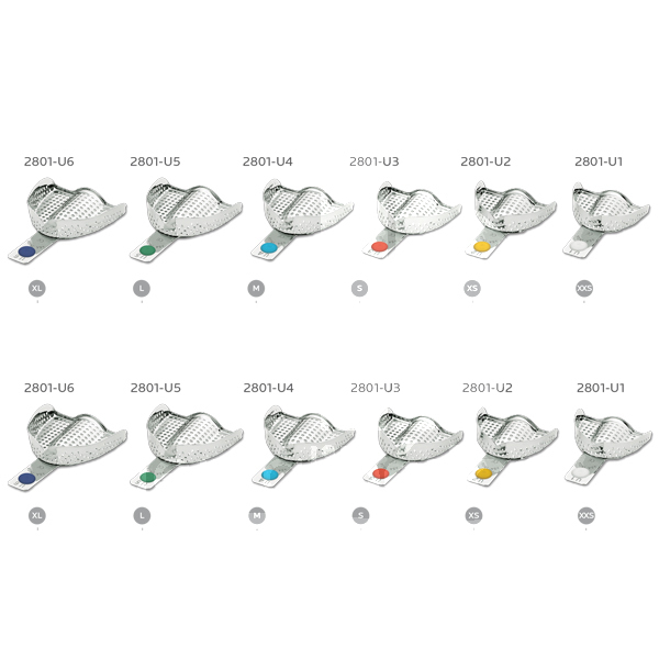 Porte-empreintes perforées sans rebords acier inoxydable empreintes asa dental