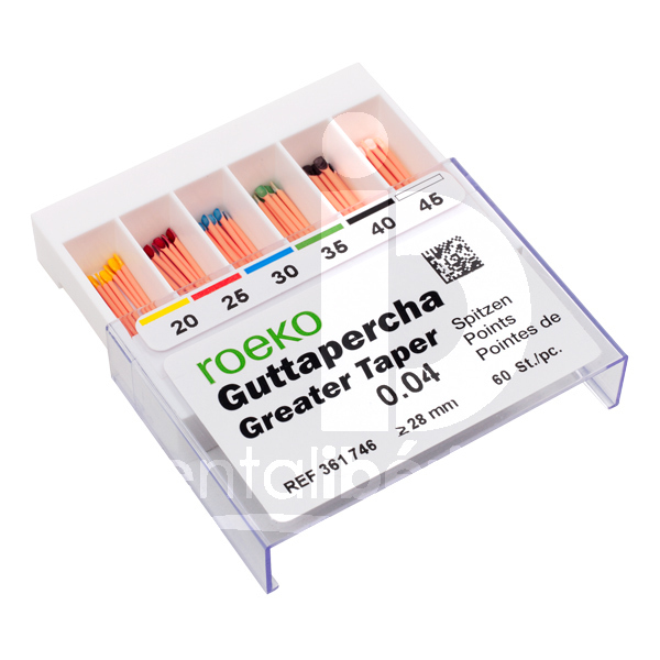 Guttapercha taper 4% y 6% endodontie roeko