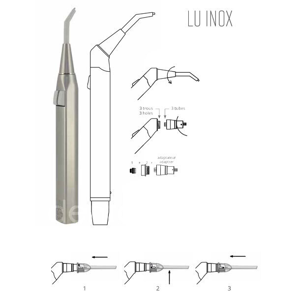 Adaptateur riskontrol pour seringue luzzani inox prévention et prophylaxie acteon