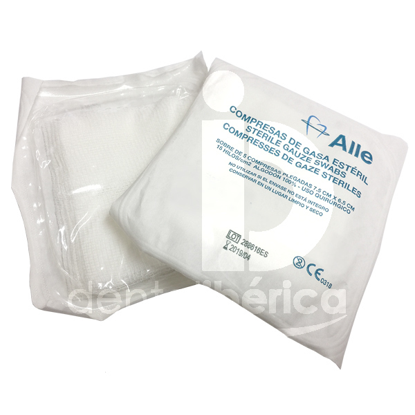 Gazes en coton stériles 7,5x6,5cm usage unique alle - euronda
