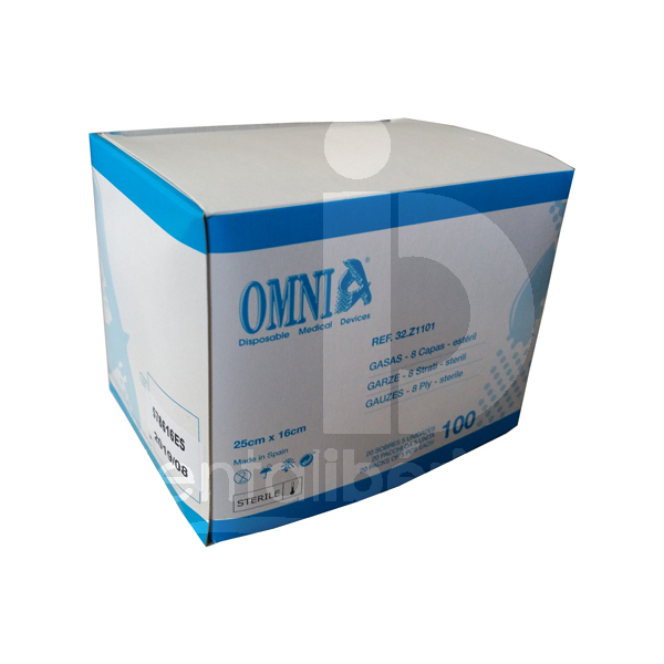 Gazes chirurgicales en coton stériles 20x20cm usage unique omnia