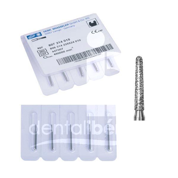 Fraises diamant turbine modele 856 biseau arrondi partie active 8mm fraises komet