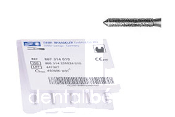 Fraises diamant f.g. 885 cylindrique avec pointe biseautee fraises komet