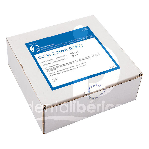 Plaques clear 2 mm (0.080) empreintes laboratorios clarben