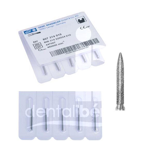 Fraises diamant turbine modele 862 flamme longeur active 8 mm fraises komet