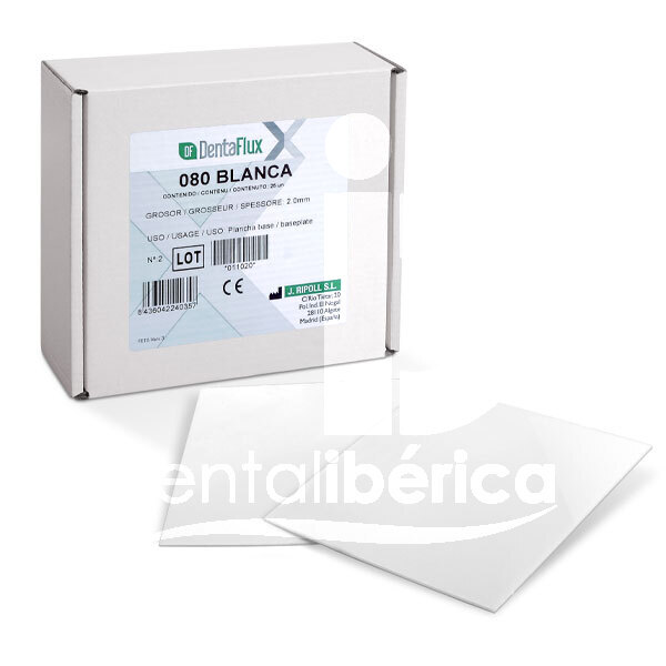 Plaque rigide blanc 3 mm (.125) empreintes dentaflux