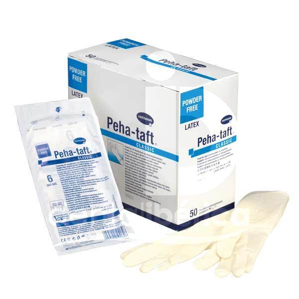 Gants en latex steriles sans poudre peha taft classic usage unique hartmann