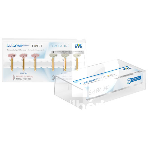 Polissoir diacomp plus twist c.a. set 343 11 mm. diametre polissage et finition eve