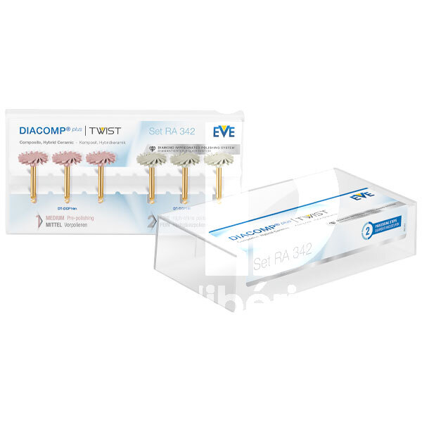 Polissoir diacomp plus twist c.a. set 343 14 mm. diametre polissage et finition eve