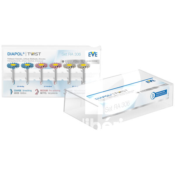 Polissoir diapol twist c.a. set 306 14 mm diametre polissage et finition eve