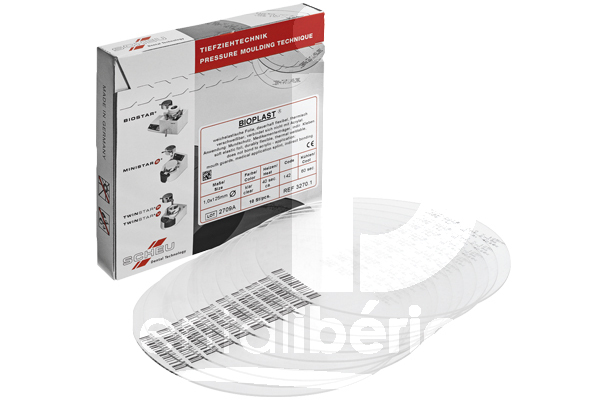 Plaques bioplast rond 3.0x125 mm orthodontie laboratoire scheu dental