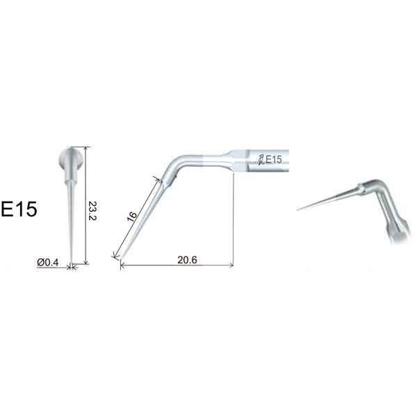 Insert woodpecker endodontie filetage ems/mectron. e15 prévention et prophylaxie woodpecker