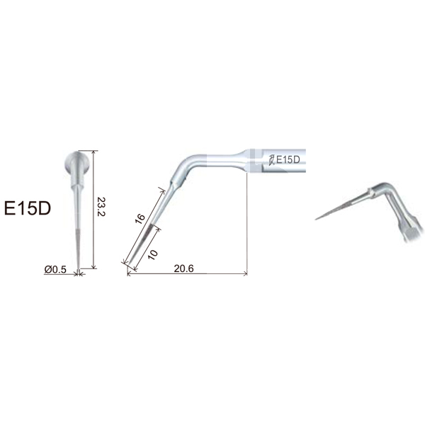 Insert woodpecker endodontie filetage ems/mectron. e15d prévention et prophylaxie woodpecker