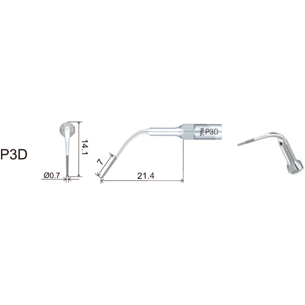 Insert woodpecker periodontie filetage ems/mectron. p3d (dpl3 ems) prévention et prophylaxie woodpecker